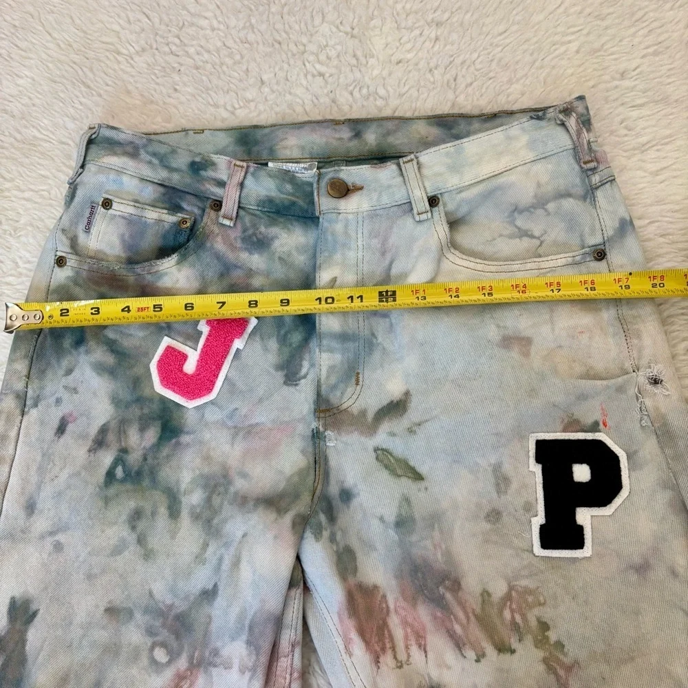 Carhartt Tie Dye w/ Patches Multicolor Men’s Straight leg Semi Distressed Jeans